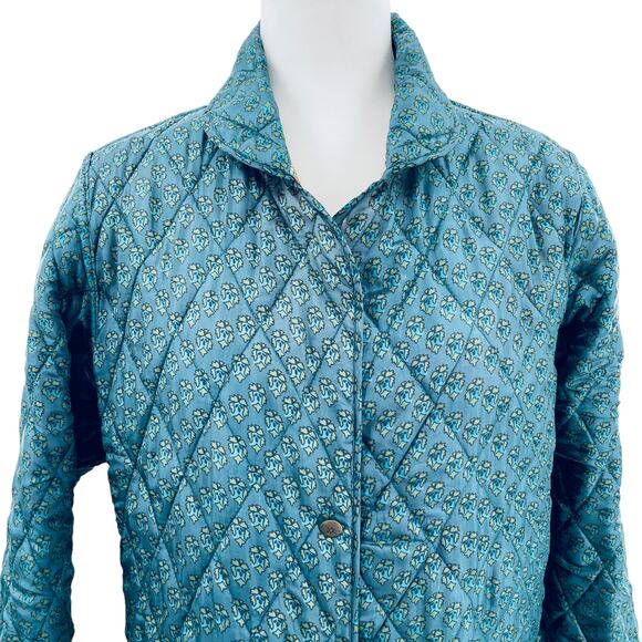 220 Hickory Silk Patchwork Multicolor Quilted Reversible Jacket Women Sz M - Picture 8 of 15